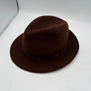 Vintage LL Bean Fedora Hat Adult Brown Wool Felt England Made Classic Large